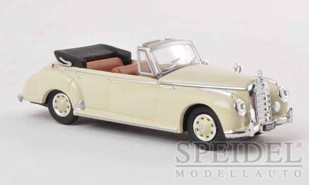 HO 1:87 Ricko # 38327 - 1955 Mercedes 300c (W186) Cabriolet, beige Top Down