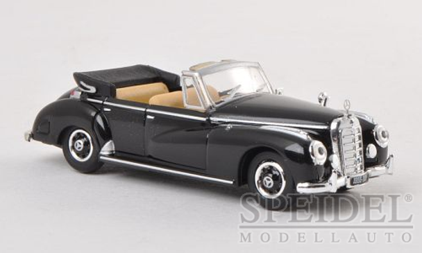 HO 1:87 Ricko # 38427 - 1955 Mercedes 300c (W186) Cabriolet, Black Top Down