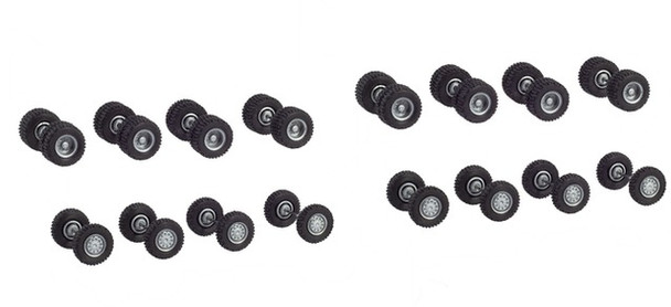 HO 1:87 Herpa # 54089 Off-road Tractor Wheelsets (8 front, 8 rear) 14mm Diameter