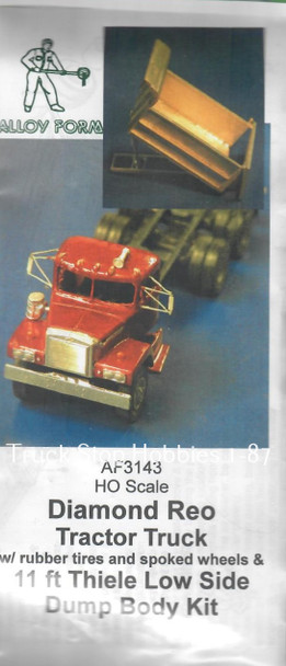 HO 1:87 Alloy Forms # 3143 - Diamond Reo Truck w/11' Thiele Low Side Dump Body KIT