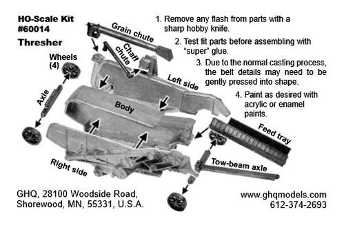 HO 1:87 GHQ # 60014 Thresher Threshing Machine KIT