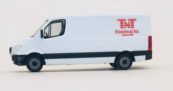 HO 1:87 Promotex # 6606 - 2018 Mercedes Sprinter Van - White - TNT Electric