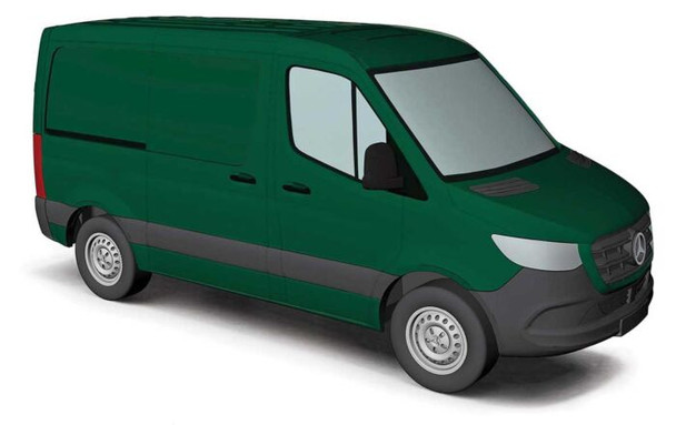 HO 1:87 Busch # 53402 - 2018 MB Sprinter Cargo Van w/ Short Wheelbase - Dark Green