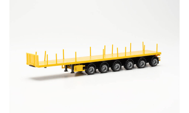HO 1:87 Herpa # 76715-004 - 6-Axle Noteboom 50' Flatbed Trailer - Yellow