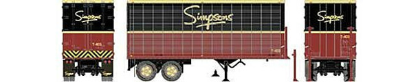 HO 1:87 Rapido 403081 - 26' Can-Car Dry Van Trailer - Simpsons #T440 (black, red)