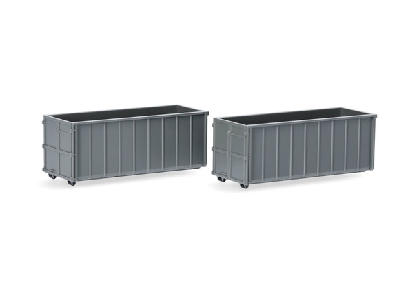 HO 1:87 Herpa # 53884-002 Roll-off Containers - GREY - 2 pcs.