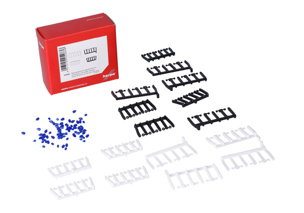 HO 1:87 Herpa 54836  Blue signal lights w/ black/white bases 80 pcs.-20x large/small