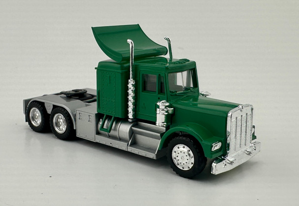 HO 1:87 Promotex 25244 Kenworth 900 tractor Sleeper w/Wing Silver Chassis- GREEN