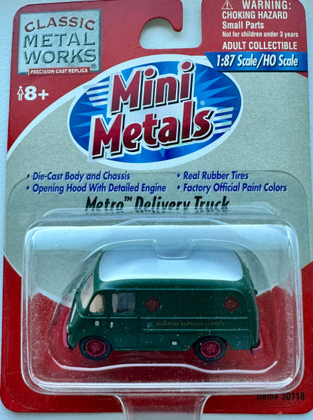 HO 1:87 CMW 30118 Green/Silver REA Metro Delivery Truck/Van