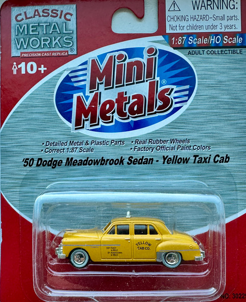 HO 1:87 CMW 30229 - 1950 Dodge Meadowbrook Sedan - YELLOW TAXI