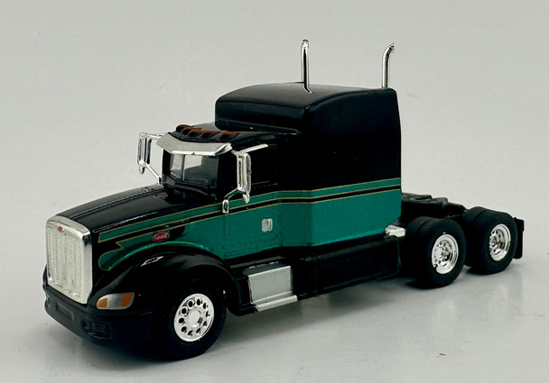 HO 1:87 TNS 1158 Peterbilt 386 Tractor - BLACK/TURQUOISE
