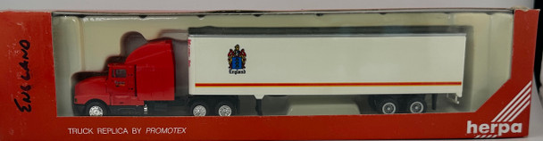 HO 1:87 Promotex 473740 KW T600 Sleeper Cab w/ 45' Dry Van Trailer - ENGLAND