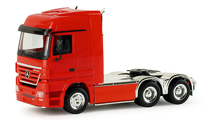 HO 1:87 Herpa 155571 Mercedes Actros LH 3-Axle Tractor RED/CHROME