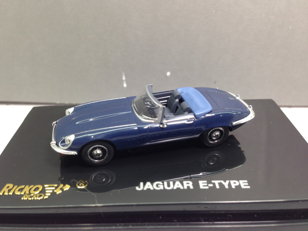 HO 1:87 Ricko 38920 1974 Jaguar E Type Series III Convertible-top-down - DARK BLUE
