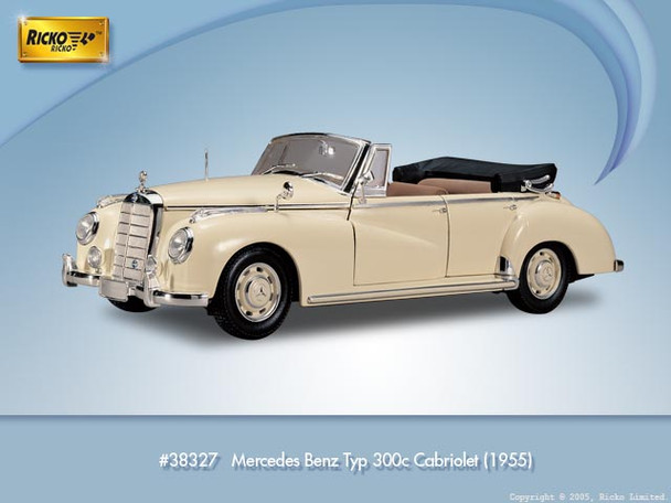HO 1:87 Ricko 38827 - 1955 Mercedes Benz TYP 300c Cabriolet - CREAM