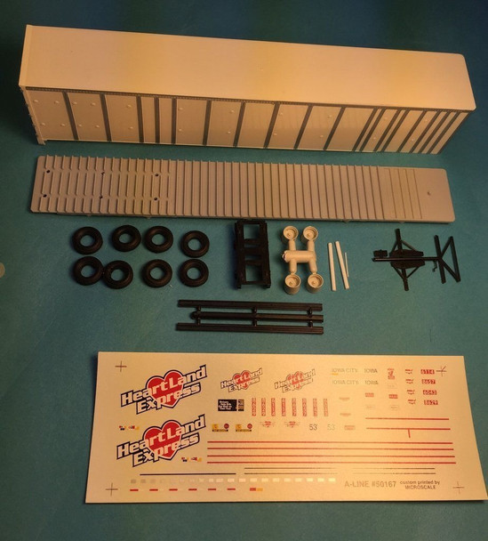 HO 1:87 A-Line # 50505 - 53' Wabash Nat'l Plate Trailer KIT - HEARTLAND DECALS