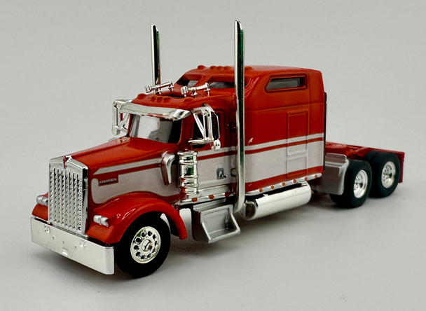 HO 1:87 HL-90015 Kenworth W900 Tandem Axle Tractor - RED/WHITE STRIPES
