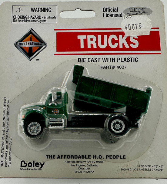 HO 1:87 Boley 4007 International Single Axle Dump Truck  - GREEN