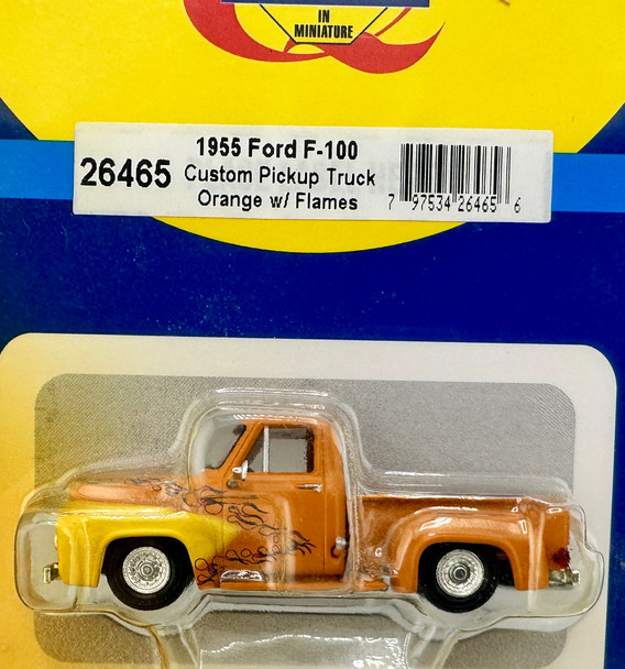 HO 1:87 Athearn 26465 - 1955 Ford F-150 Custom Pickup Truck - ORANGE W/FLAMES