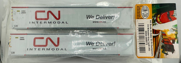 HO 1:87 Con-Cor 53' Hi-Cube Containers w/Heater (2 pcs) - CN INTERMODAL