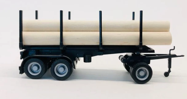 HO 1:87 Promotex 5504 Log Trailer w/Dolly & Log Load