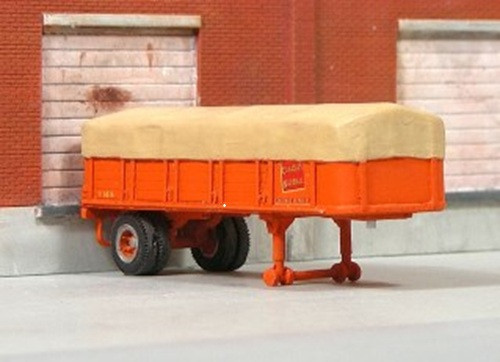 HO 1:87 Sylvan T-034 - 1952 Canvas Top 20' Piggyback Trailer - KIT