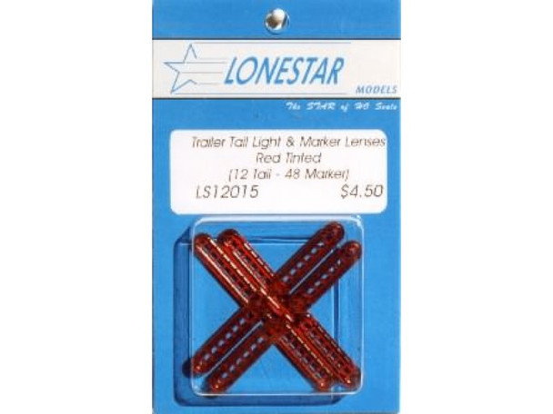 HO 1:87 Lonestar 12015 Trailer Tail & Marker Lenses - Red Tinted