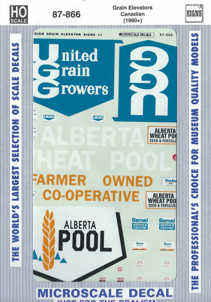 HO 1:87 Microscale 87-866 Grain Elevators Canadian Decals 1980+