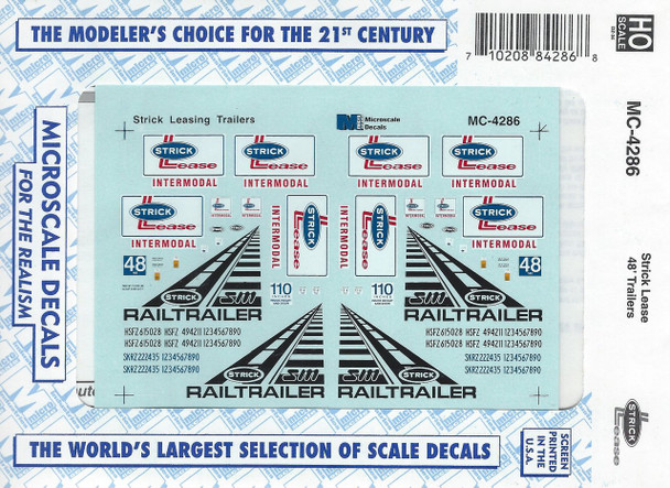 HO 1:87 Microscale MC-4286 Strick 48' Trailer Decals