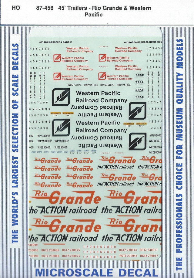 MICROSCALE DECAL HO SCALE 87-600: Montana Rail Link Freight Cars#1