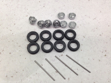 HO 1//87 Herpa # 52931 All-Terrain Tires//Wheels Front Axle 8 sets 12mm x 4mm
