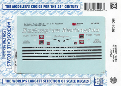 HO 1:87 Microscale MC-4026 Burlington CB&Q 25' & 35' Trailer Decals - Truck  Stop Hobbies 1-87 