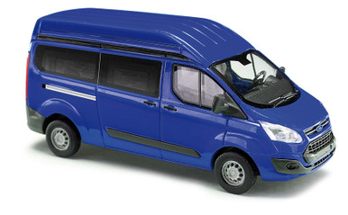 HO 1:87 Busch # 52501 - Ford Transit Bus/Van - Blue - Truck Stop