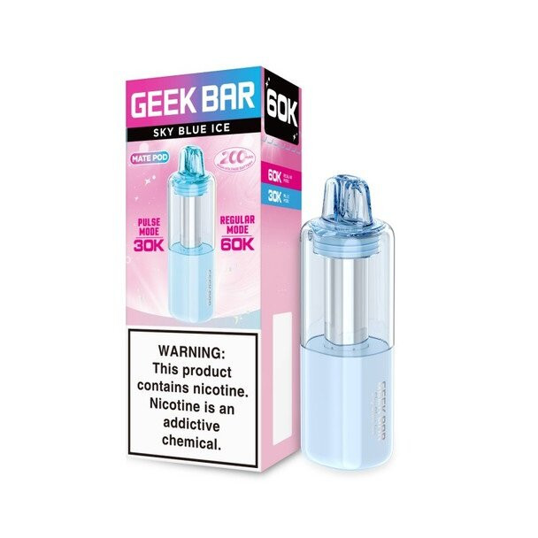 Sky Blue Ice Geek Bar Mate 60K Pod Disposable Vape Packaging