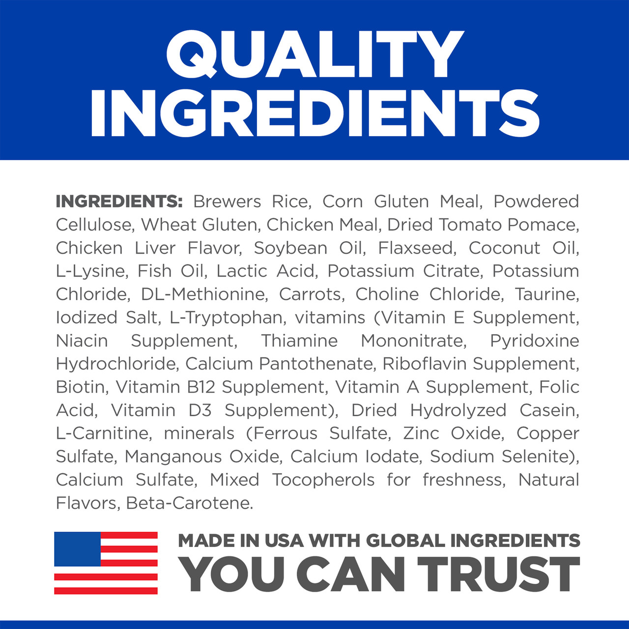 Hills clearance metabolic ingredients