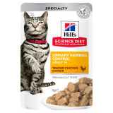 Hill's Science Diet Adult Urinary Hairball Control Chicken Pouches Wet Cat Food 12 x 85g Pouche