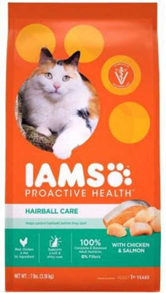 IAMS Cat Hairball Care Chicken & Salmon Dry Food