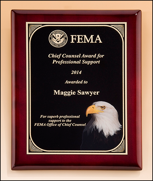 Rosewood Piano Plaque, Eagle Head Plate - TPP5059