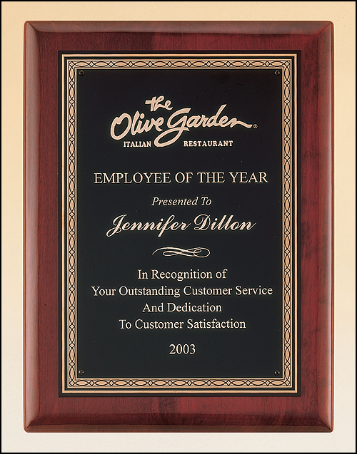 Rosewood Piano Plaque, Gold Braid Plate - TPP3912