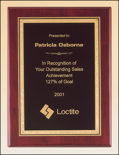 Premium Rosewood Piano Plaque, Gold Florentine Plate - TPP3808