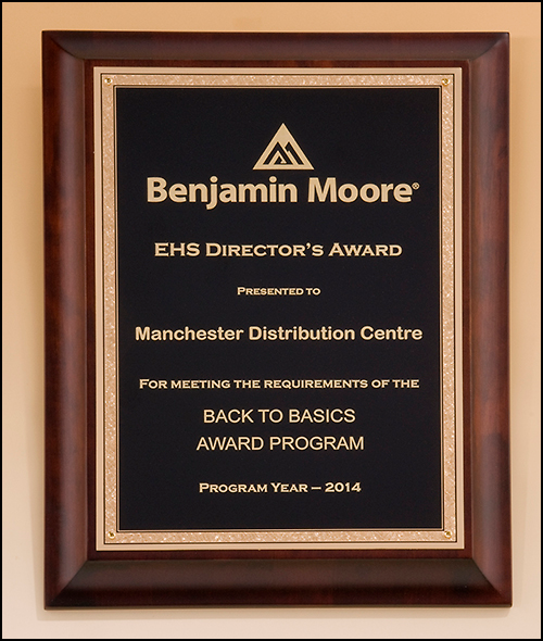 Cherry Finish Plaque, Gold Florentine Plate - TPP5233