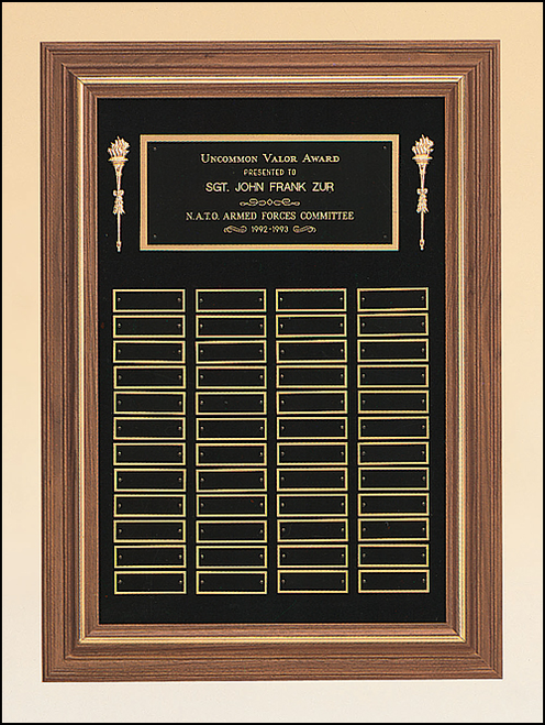 Walnut Frame w/ Gold Border Perpetual Plaque (2) - TPP2554