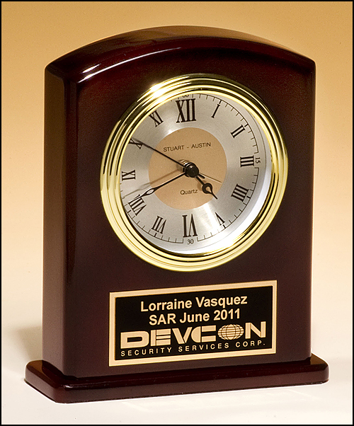 Rosewood Piano Desk Clock