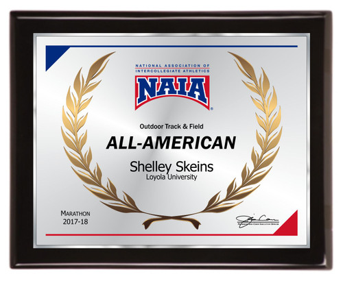 All-American piano finish plaque  - NAIA-AA1013