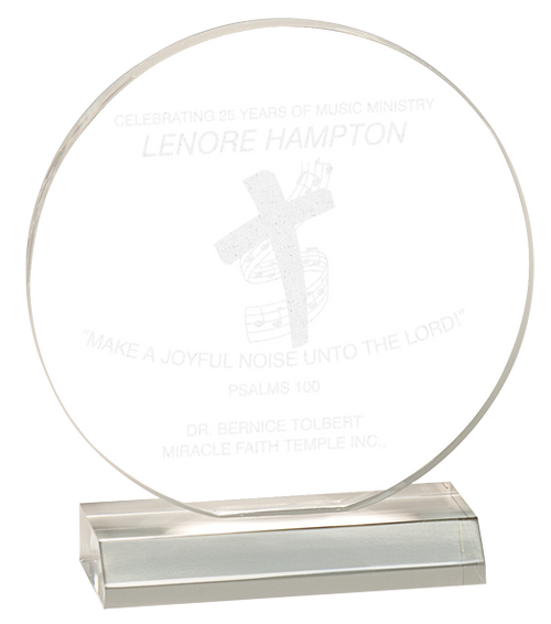 Clear Acrylic Circle W/Clear Base - JACL50