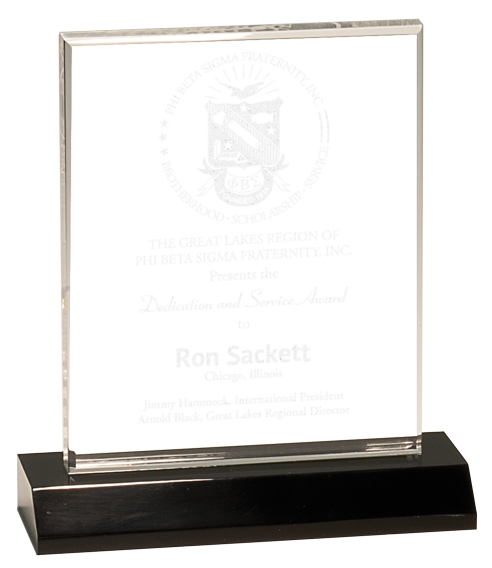 Clear Acrylic Rectangle W/Black Base - JART45