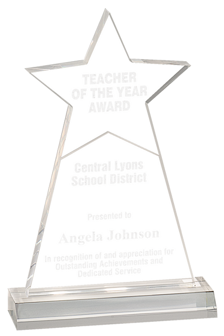 Clear Acrylic Star Obelisk