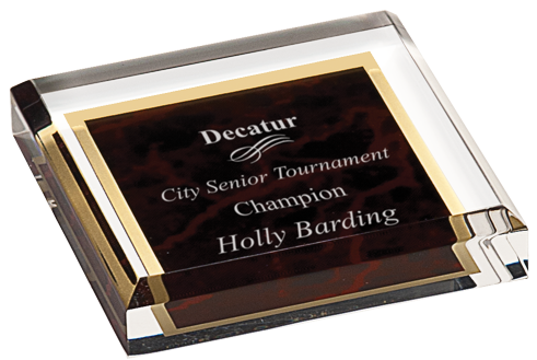 Red Marble Acrylic Paperweight