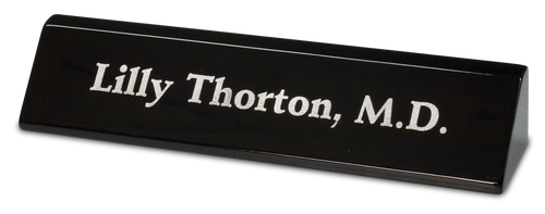 Black Piano Finish Desk Wedge 10 1/2"