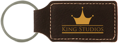 Leatherette Rectangle Keychain - JGFT242